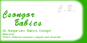 csongor babics business card